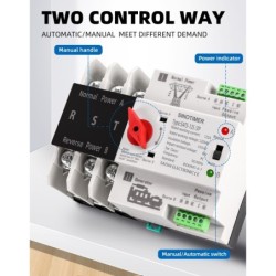 Comutator de transfer automat 3P 3 faze cu șină Din ATS cu alimentare dublă, SINOTIMER, comutator selector electric, 125A